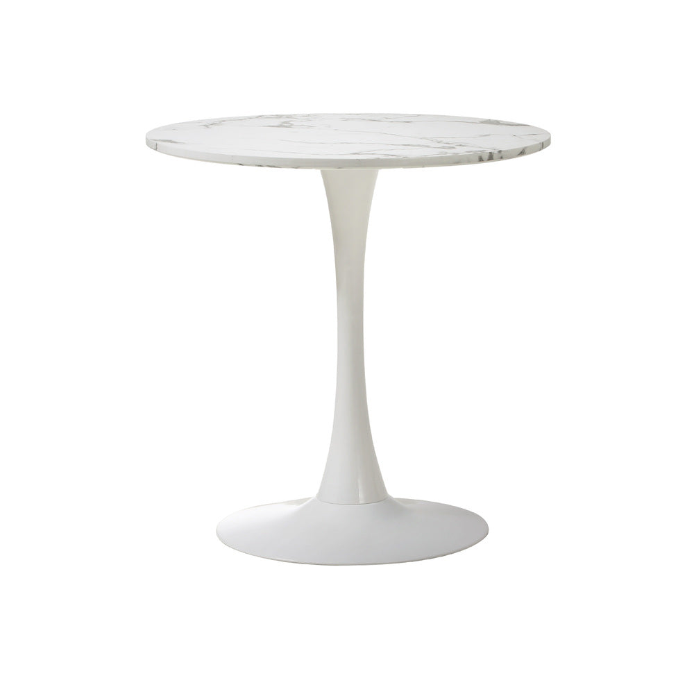 Oikiture 60cm Round Dining Table with 2x Dining Chairs Boucle White-Dining Set-PEROZ Accessories