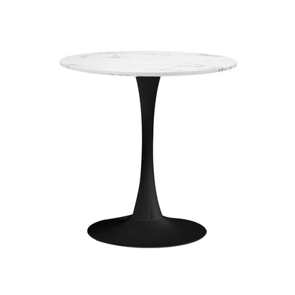 Oikiture 60cm Round Dining Table with 2x Dining Chairs Boucle White&amp;Black-Dining Sets-PEROZ Accessories