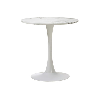 Oikiture 60cm Round Dining Table with 2x Dining Chairs Sherpa Gold &amp; White-Dining Set-PEROZ Accessories