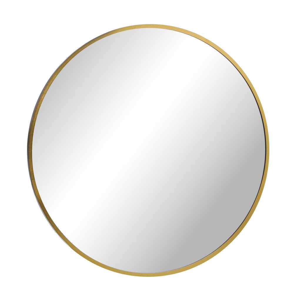 Oikiture 60cm Wall Mirror Round Gold-Wall Mirror-PEROZ Accessories