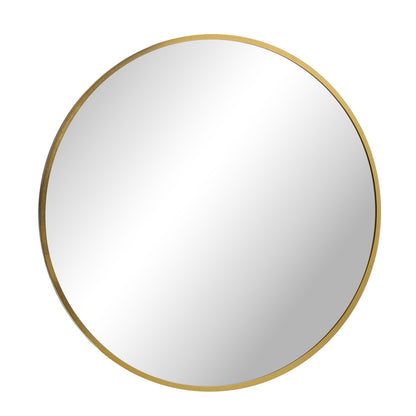 Oikiture 60cm Wall Mirror Round Gold-Wall Mirror-PEROZ Accessories