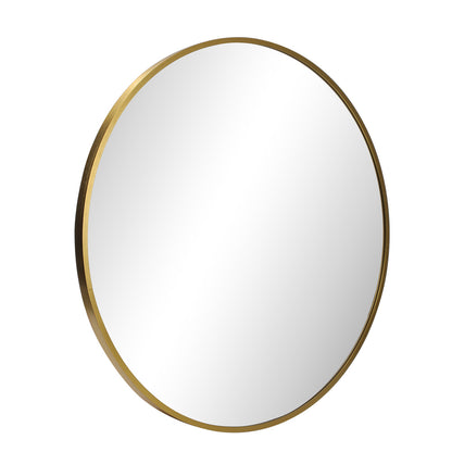Oikiture 60cm Wall Mirror Round Gold-Wall Mirror-PEROZ Accessories