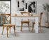 Oikiture 6PCS Crossback Wooden Dining Chair Rattan Seat Walnut-Dining Chairs-PEROZ Accessories
