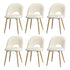 Oikiture 6PCS Dining Chairs Armchair Sherpa Golden White-Dining Chair-PEROZ Accessories