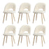 Oikiture 6PCS Dining Chairs Armchair Sherpa Wooden White-Dining Chair-PEROZ Accessories