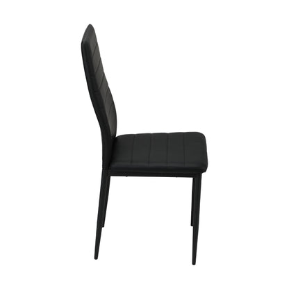 Oikiture 6PCS Dining Chairs High-Back Faux Leather Black-Dining Chair-PEROZ Accessories
