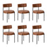 Oikiture 6x Dining Chair Round Leather Black-Dining Chair-PEROZ Accessories