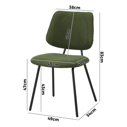 Oikiture 6x Dining Chair Vintage Retro Polyester Padded Green-Dining Chair-PEROZ Accessories
