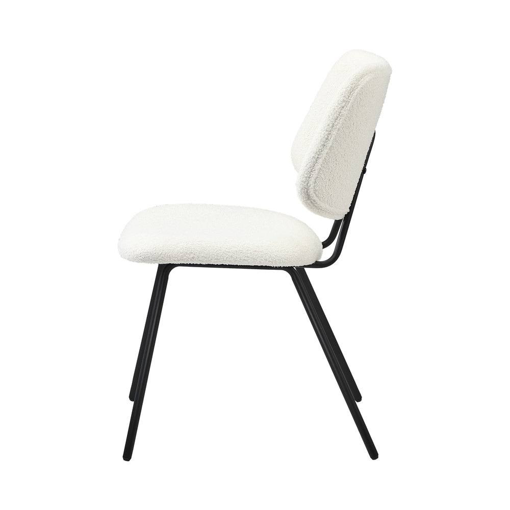 Oikiture 6x Dining Chair Vintage Retro Sherpa Padded White-Dining Chair-PEROZ Accessories