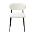 Oikiture 6x Dining Chairs Boucle Fabric Black & White-Dining Chair-PEROZ Accessories