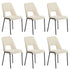 Oikiture 6x Dining Chairs Chenille Fabric Kitchen Side Chair Beige-Dining Chair-PEROZ Accessories