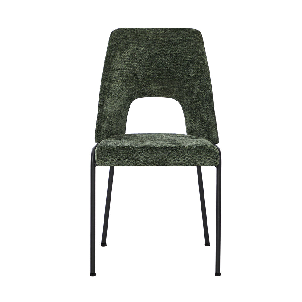 Oikiture 6x Dining Chairs Chenille Fabric Kitchen Side Chair Green-Dining Chair-PEROZ Accessories