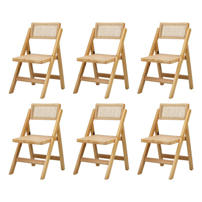 Oikiture 6x Dining Chairs Folding Rattan Chair Wooden-Dining Chair-PEROZ Accessories