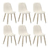 Oikiture 6x Dining Chairs Sherpa White and Golden-Dining Chair-PEROZ Accessories