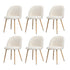 Oikiture 6x Dining Chairs Upholstered Sherpa Wooden White-Dining Chair-PEROZ Accessories