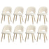 Oikiture 8PCS Dining Chairs Armchair Sherpa Golden White-Dining Chair-PEROZ Accessories