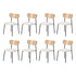 Oikiture 8PCS Dining Chairs Padded Kitchen Chair Corduroy Beige-Dining Chair-PEROZ Accessories