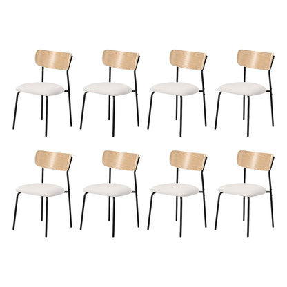 Oikiture 8PCS Dining Chairs Padded Kitchen Chair Corduroy Beige-Dining Chair-PEROZ Accessories
