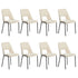 Oikiture 8x Dining Chairs Chenille Fabric Kitchen Side Chair Beige-Dining Chair-PEROZ Accessories