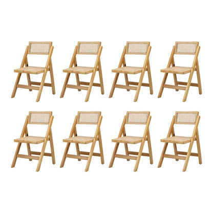Oikiture 8x Dining Chairs Folding Rattan Chair Wooden-Dining Chair-PEROZ Accessories