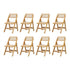 Oikiture 8x Dining Chairs Folding Rattan Chair Wooden-Dining Chair-PEROZ Accessories
