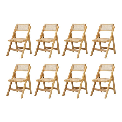 Oikiture 8x Dining Chairs Folding Rattan Chair Wooden-Dining Chair-PEROZ Accessories