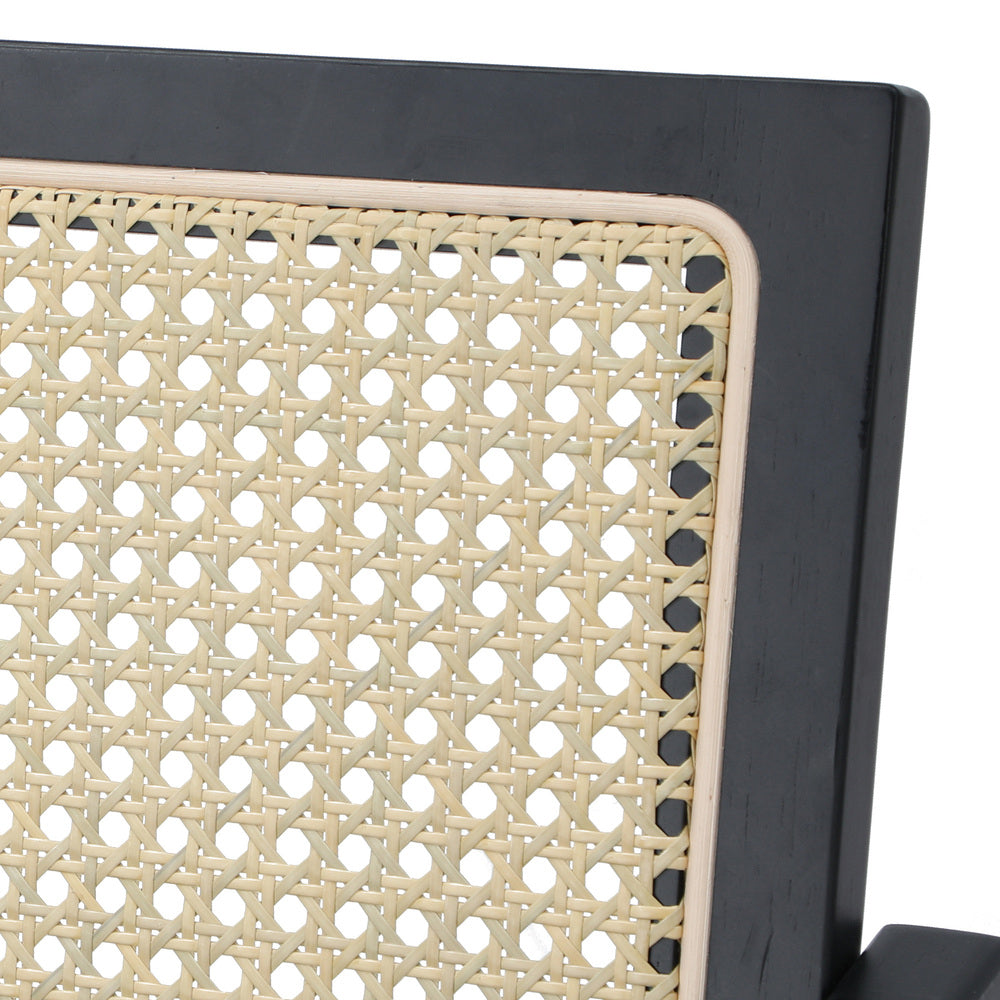 Oikiture 8x Dining Chairs Rattan Chair Wooden Balck-Dining Chair-PEROZ Accessories