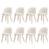 Oikiture 8x Dining Chairs Upholstered Sherpa Wooden White-Dining Chair-PEROZ Accessories