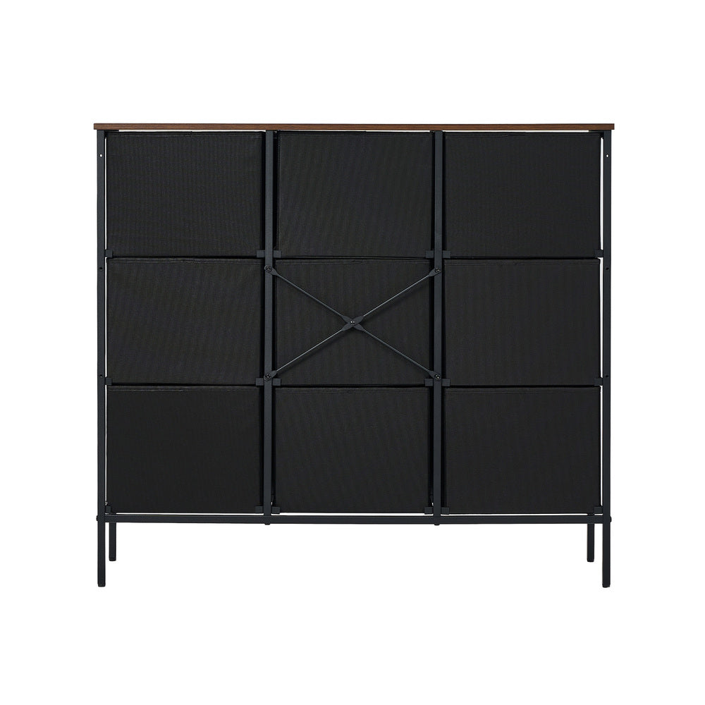 Oikiture 9 Chest of Drawers Fabric Lowboy Retro Vintage-Chest of Drawers-PEROZ Accessories