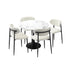 Oikiture 90cm Round Dining Table with 4x Dining Chairs Boucle White-Dining Set-PEROZ Accessories