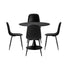 Oikiture 90cm Round Dining Table with 4x Dining Chairs PU Leather Black-Dining Set-PEROZ Accessories