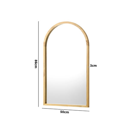 Oikiture Arched Wall Mirrors 86x50cm Wooden Set of 2-Wall Mirror-PEROZ Accessories