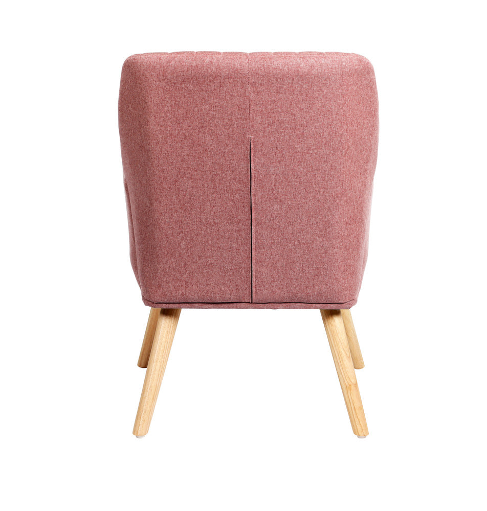 Oikiture Armchair Lounge Sofa Chair Fabric Couches Pink-Armchair-PEROZ Accessories