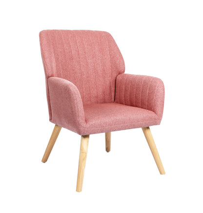Oikiture Armchair Lounge Sofa Chair Fabric Couches Pink-Armchair-PEROZ Accessories