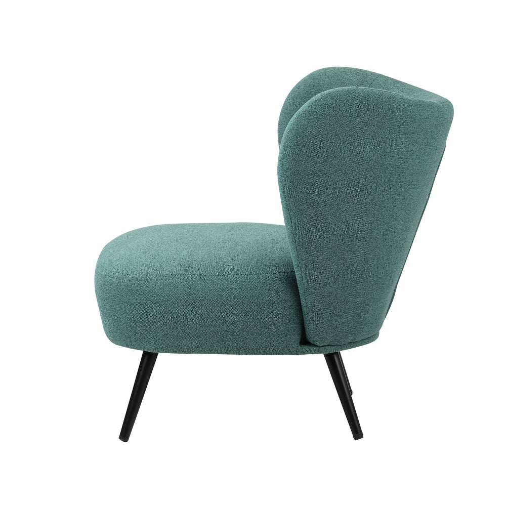 Oikiture Armchair with Lumbar Pillow Wingback Polyester linen Green-Armchair-PEROZ Accessories