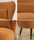 Oikiture Armchair with Lumbar Pillow Wingback Velvet Orange-Armchair-PEROZ Accessories