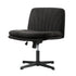 Oikiture Armless Office Chair Wide Seat Linen Charcoal No Wheels-Office Chair-PEROZ Accessories