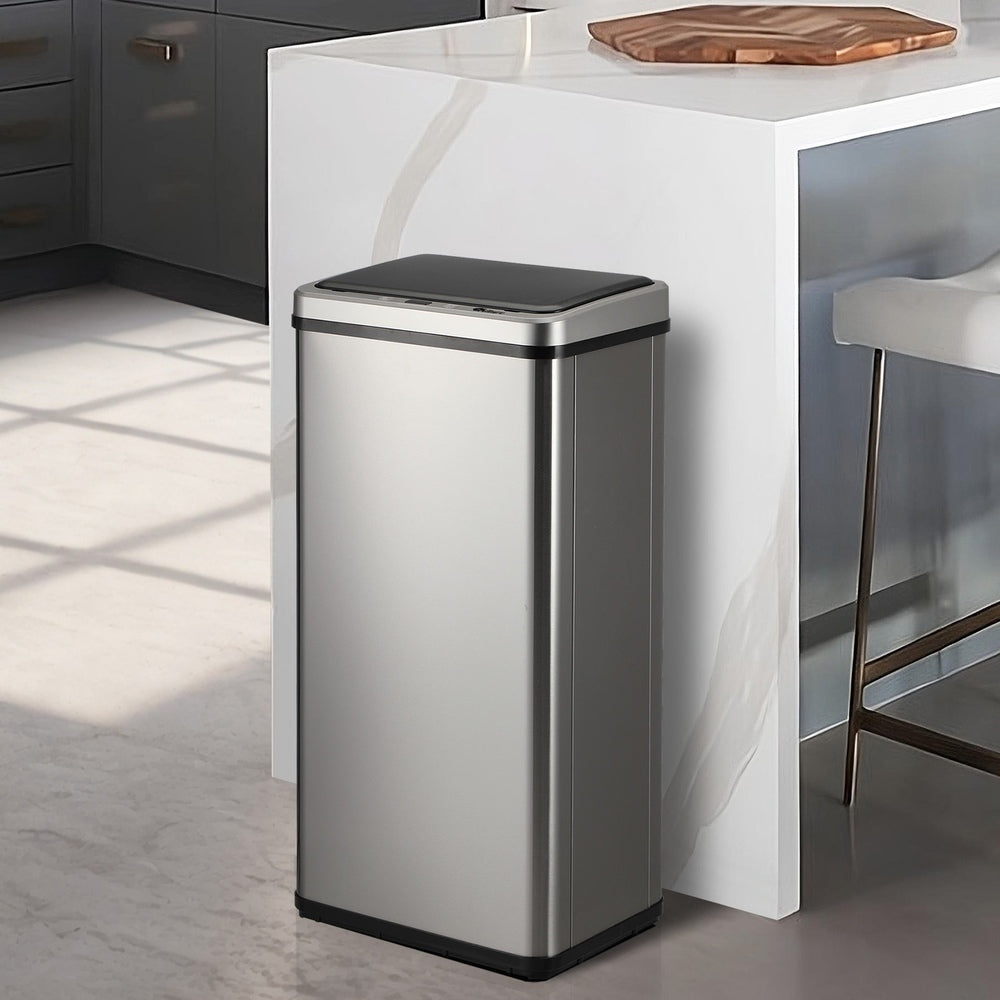 Oikiture Automatic Motion Sensor Bin 50L Silver-Sensor Bin-PEROZ Accessories