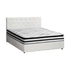 Oikiture Bed Frame Double Size Gas Lift with Mattress White Leather-Bed Frame-PEROZ Accessories