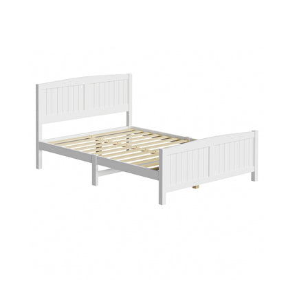 Oikiture Bed Frame Double Size Timber Platform White-Wooden Bed Frames-PEROZ Accessories
