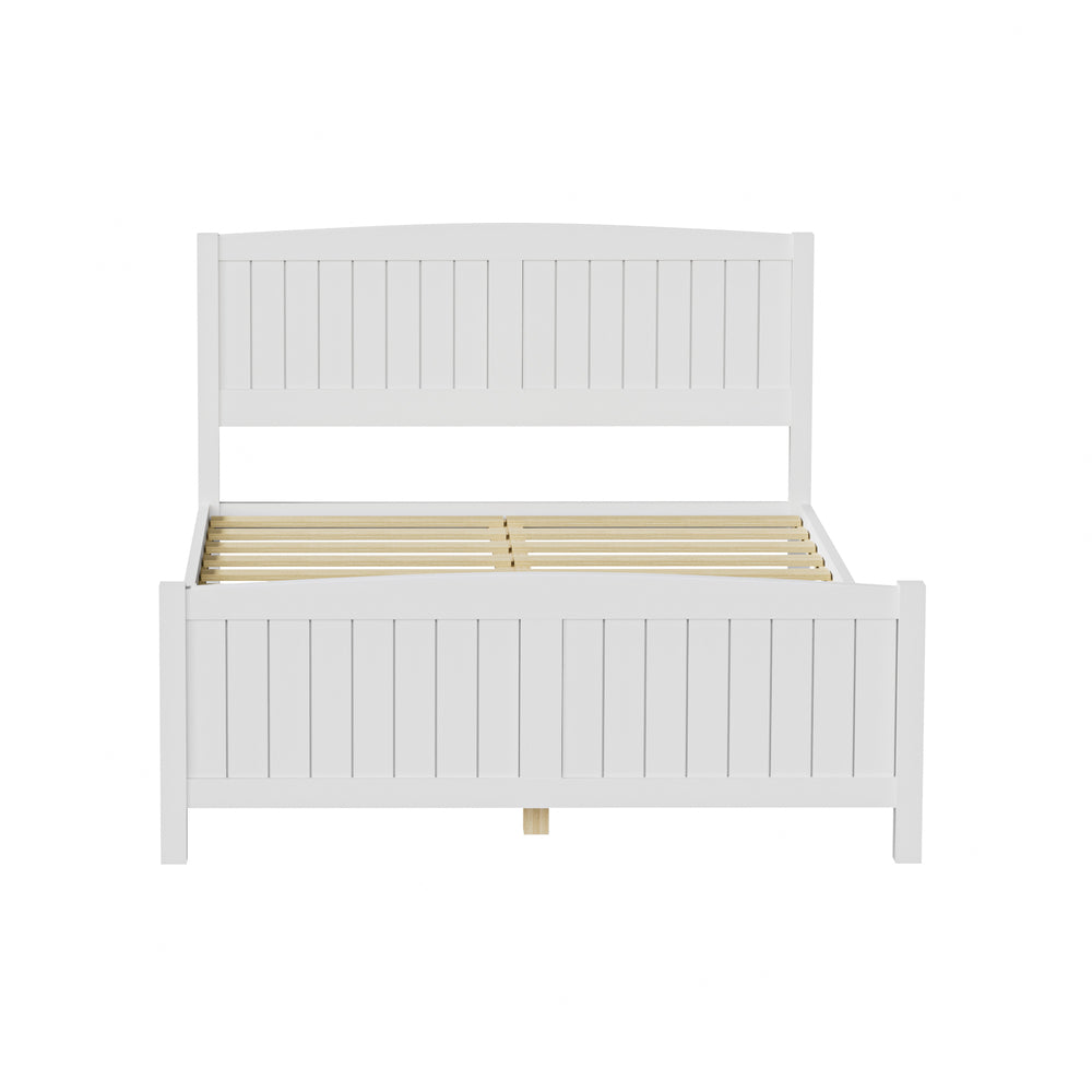 Oikiture Bed Frame Double Size Timber Platform White-Wooden Bed Frames-PEROZ Accessories
