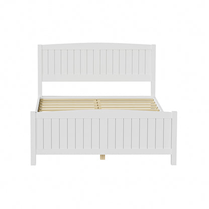 Oikiture Bed Frame Double Size Timber Platform White-Wooden Bed Frames-PEROZ Accessories