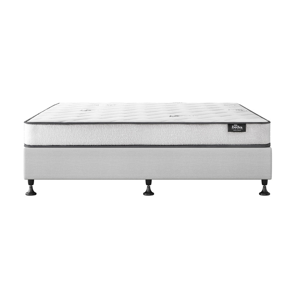 Oikiture Bed Frame Double Size Upholstered with Mattress Beige-Bed Frame-PEROZ Accessories