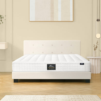Oikiture Bed Frame Double Size Wooden Beds with Mattress White-Bed Frame-PEROZ Accessories