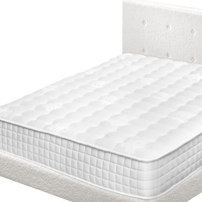 Oikiture Bed Frame Double Size Wooden Beds with Mattress White-Bed Frame-PEROZ Accessories