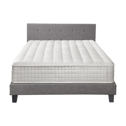 Oikiture Bed Frame Double Size Wooden Platform Beds with Mattress Grey-Bed Frame-PEROZ Accessories