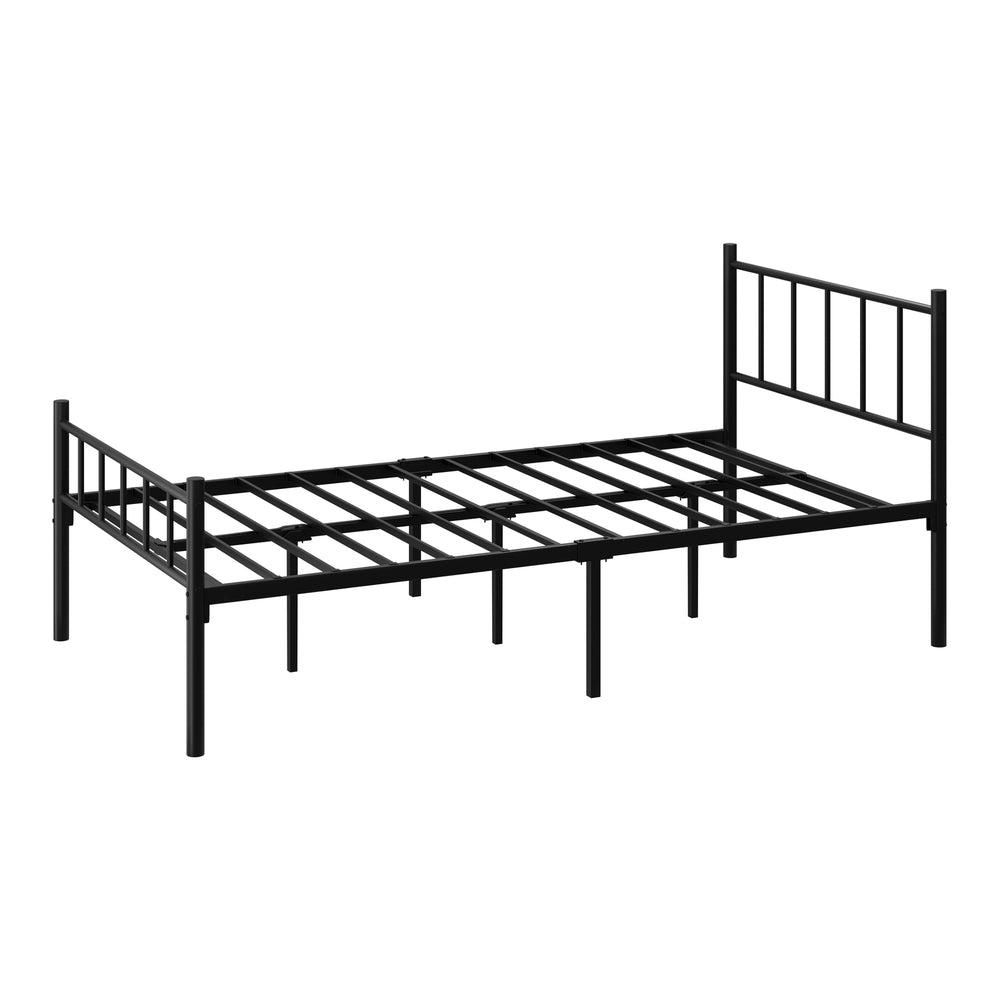 Oikiture Bed Frame King Single Metal Base Platform Black COMA-Metal Bed Frame-PEROZ Accessories