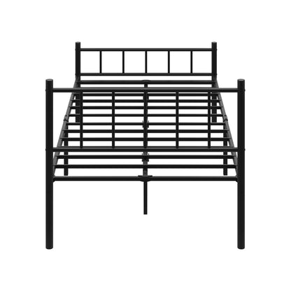 Oikiture Bed Frame King Single Metal Base Platform Black COMA-Metal Bed Frame-PEROZ Accessories