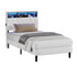 Oikiture Bed Frame King Single Size with LED Storage Bedhead White-Bed Frame-PEROZ Accessories