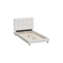 Oikiture Bed Frame King Single Tufted Bedhead Boucle Fabric White-Bed Frame-PEROZ Accessories